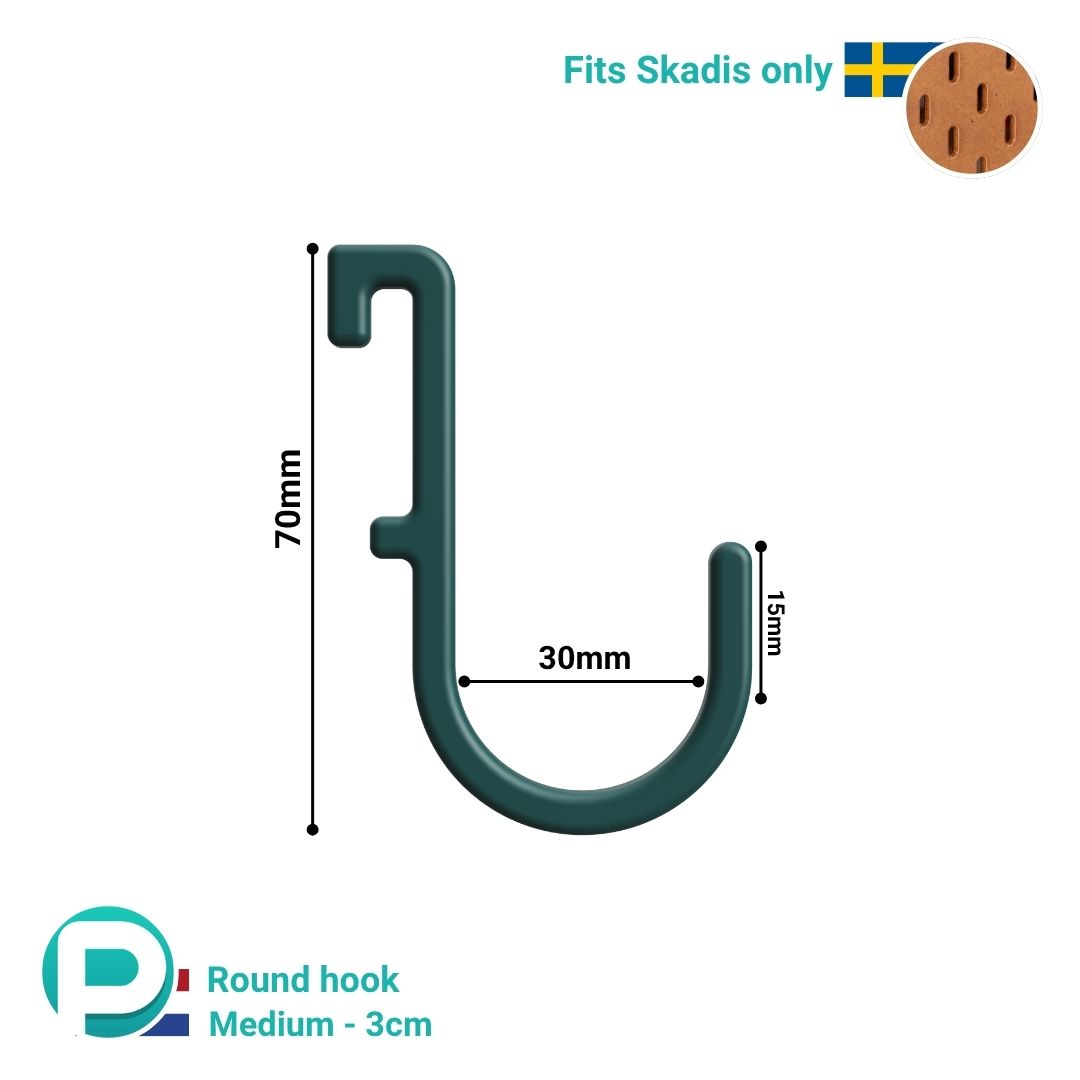 Sterk Rond Haakje Medium - Past op IKEA Skadis
