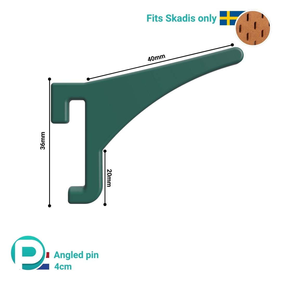 Schuine Pin 4 cm voor Pegboard Organisatie
