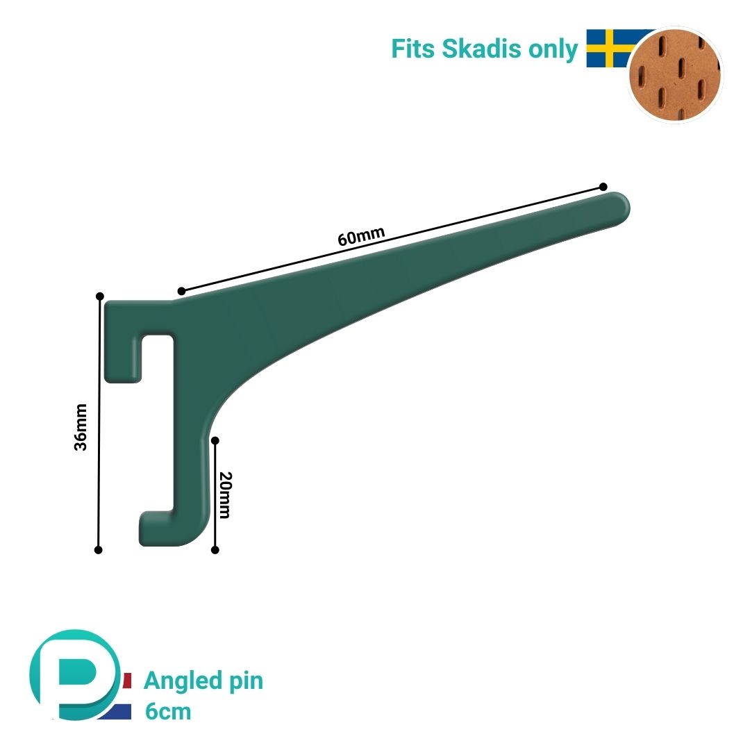 Schuine Pin 6 cm voor Pegboard Organisatie