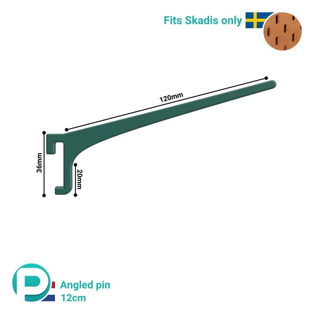 Schuine Pin (12 cm) voor Pegboard